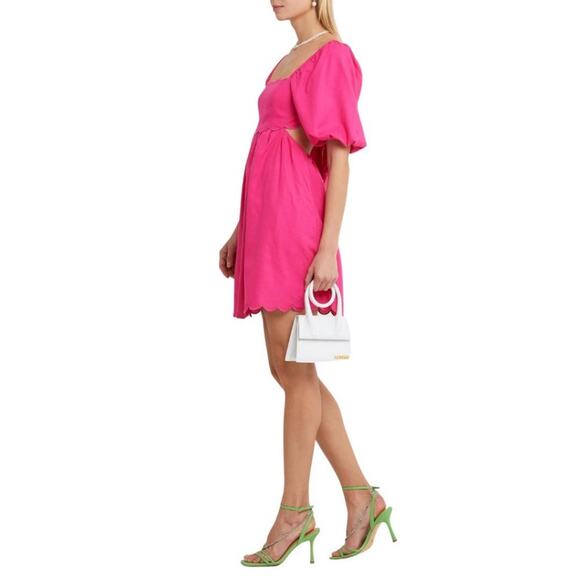 NWT OPT April Scalloped Dress Magenta Medium - Picture 3 of 15